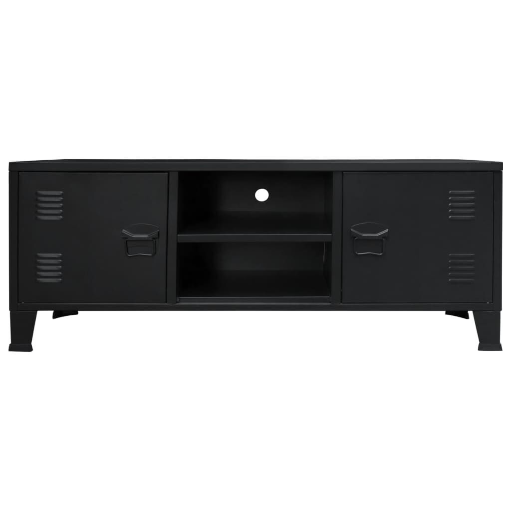 TV Cabinet Metal Industrial Style 120x35x48 cm Black TV Cabinet Metal Industrial Style 120x35x48 cm Black