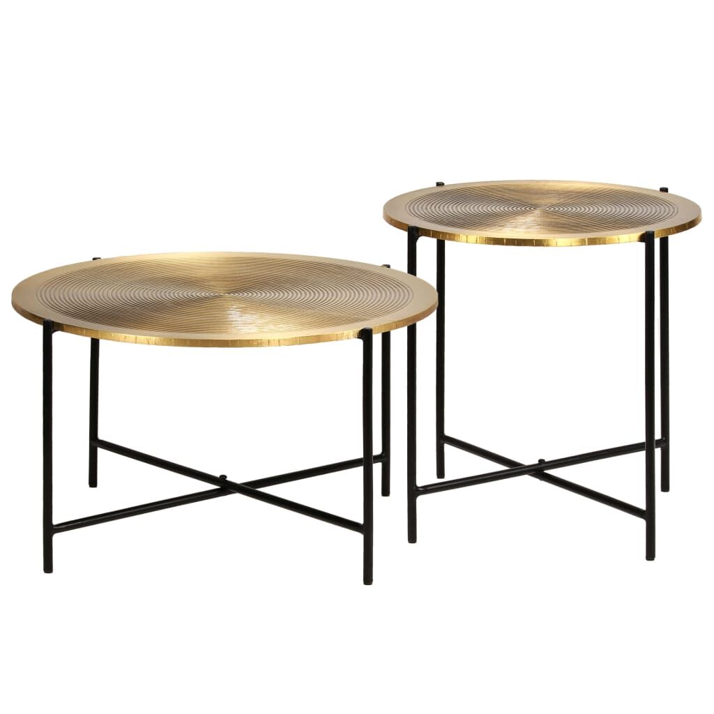 Table Set 2 Pieces Brass-covered MDF Table Set 2 Pieces Brass-covered MDF