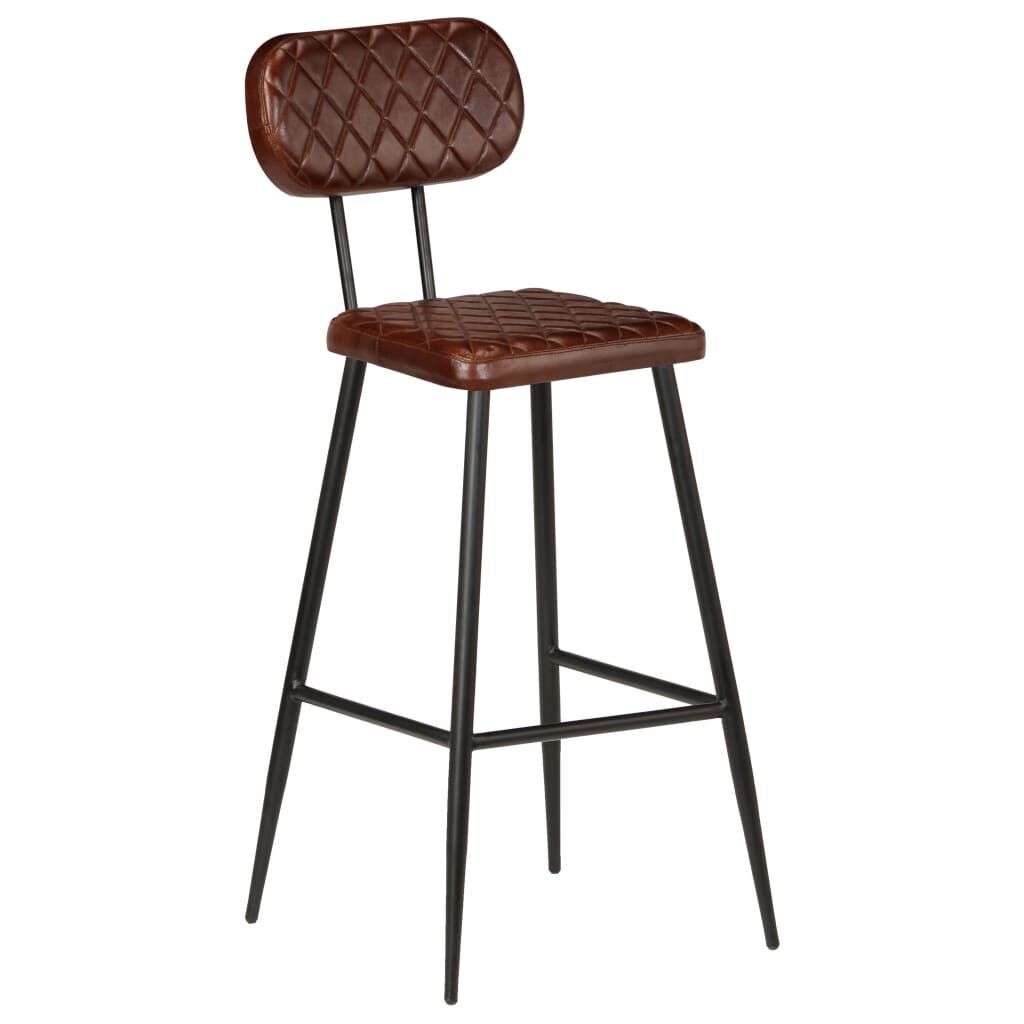 Bar Chairs 2 pcs Brown Real Leather Bar Chairs 2 pcs Brown Real Leather
