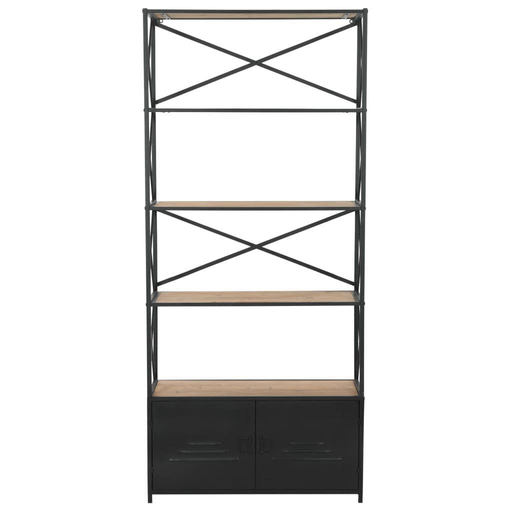 Bookcase Solid Firwood and Steel 80x32.5x180 cm Bookcase Solid Firwood and Steel 80x32.5x180 cm