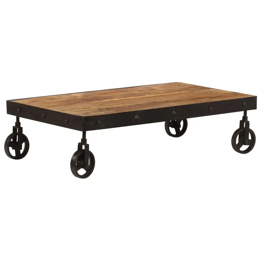 Coffee Table with Wheels Solid Mango Wood 100x60x26 cm Coffee Table with Wheels Solid Mango Wood 100x60x26 cm