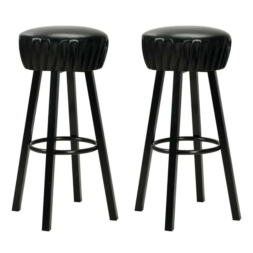 Bar Chairs 2 pcs Black Faux Leather Bar Chairs 2 pcs Black Faux Leather