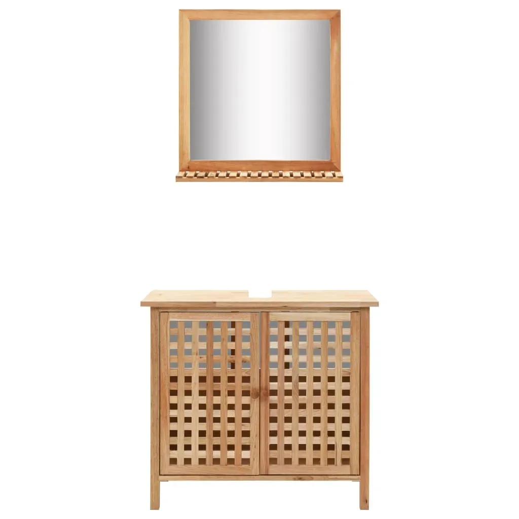 Sink Cabinet with Mirror Solid Walnut Wood Sink Cabinet with Mirror Solid Walnut Wood