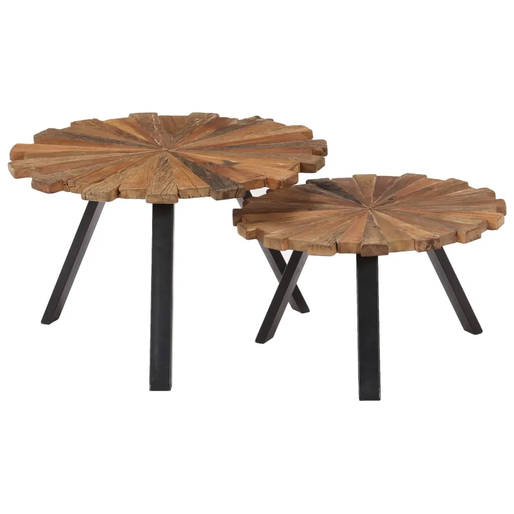 Coffee Tables 2 pcs Solid Reclaimed Wood Coffee Tables 2 pcs Solid Reclaimed Wood