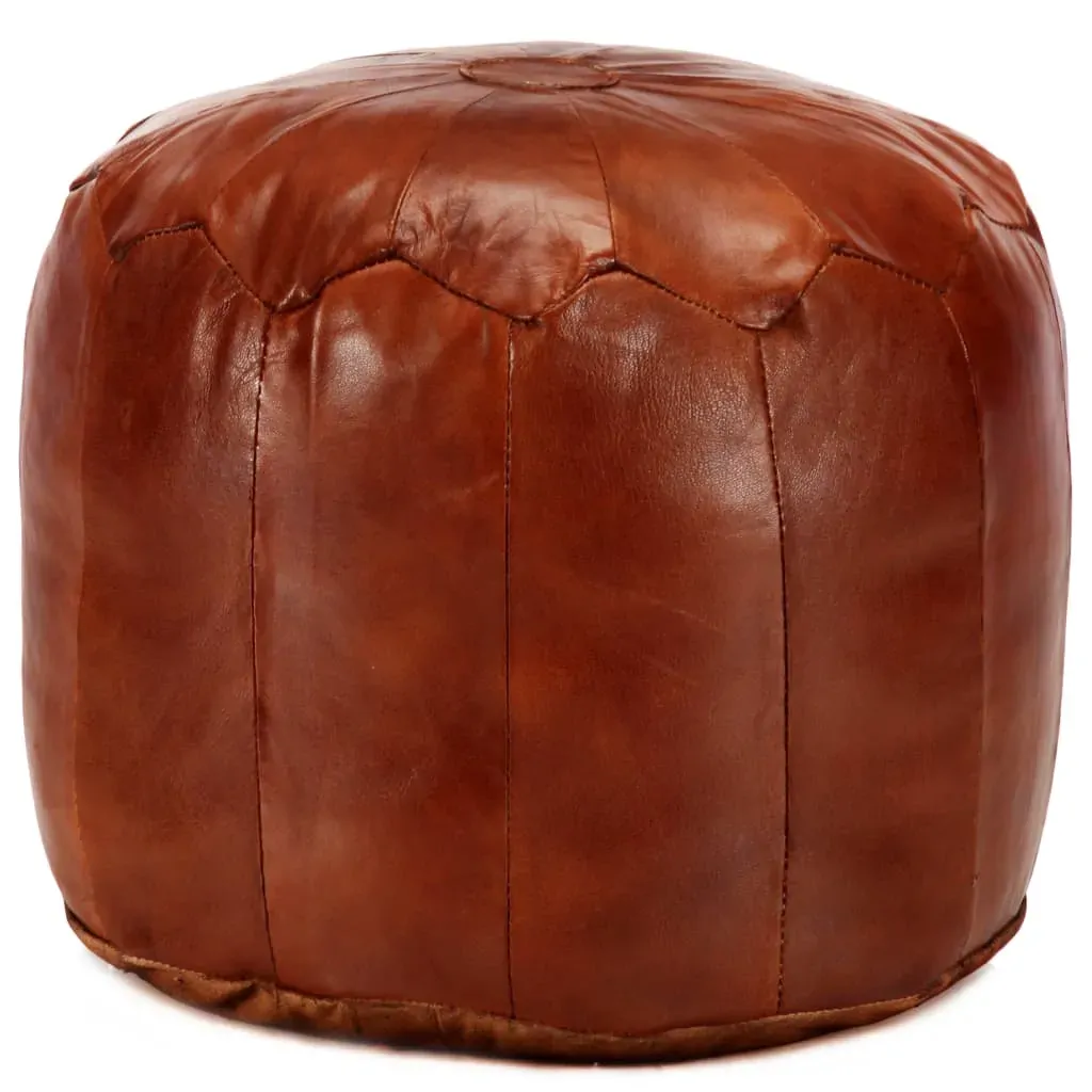 Pouffe Tan 40x35 cm Genuine Goat Leather Pouffe Tan 40x35 cm Genuine Goat Leather