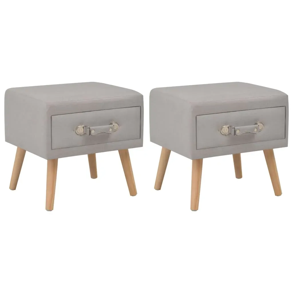 Bedside Cabinets 2 pcs Grey 40x35x40 cm Fabric Bedside Cabinets 2 pcs Grey 40x35x40 cm Fabric