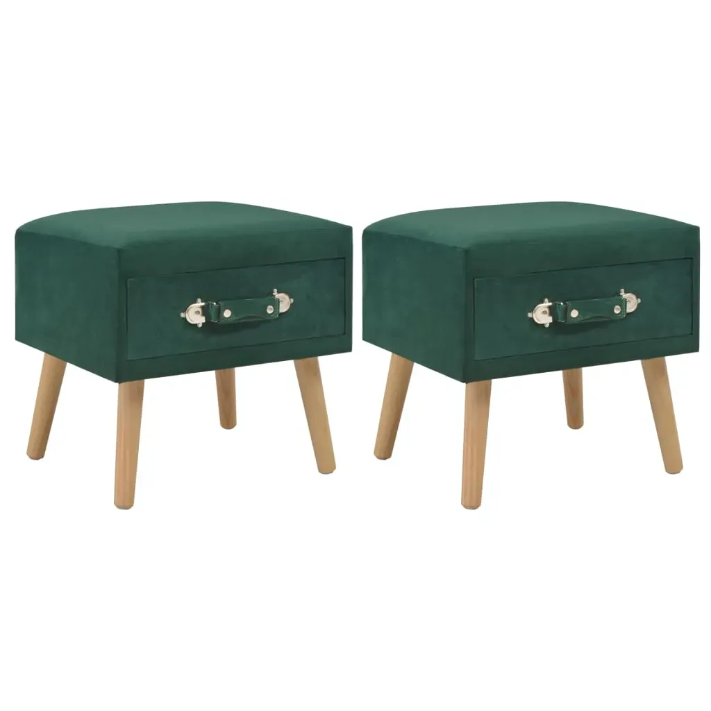 Bedside Cabinets 2 pcs Green 40x35x40 cm Velvet Bedside Cabinets 2 pcs Green 40x35x40 cm Velvet