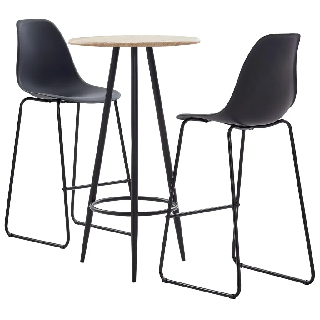 3 Piece Bar Set Plastic Black 3 Piece Bar Set Plastic Black