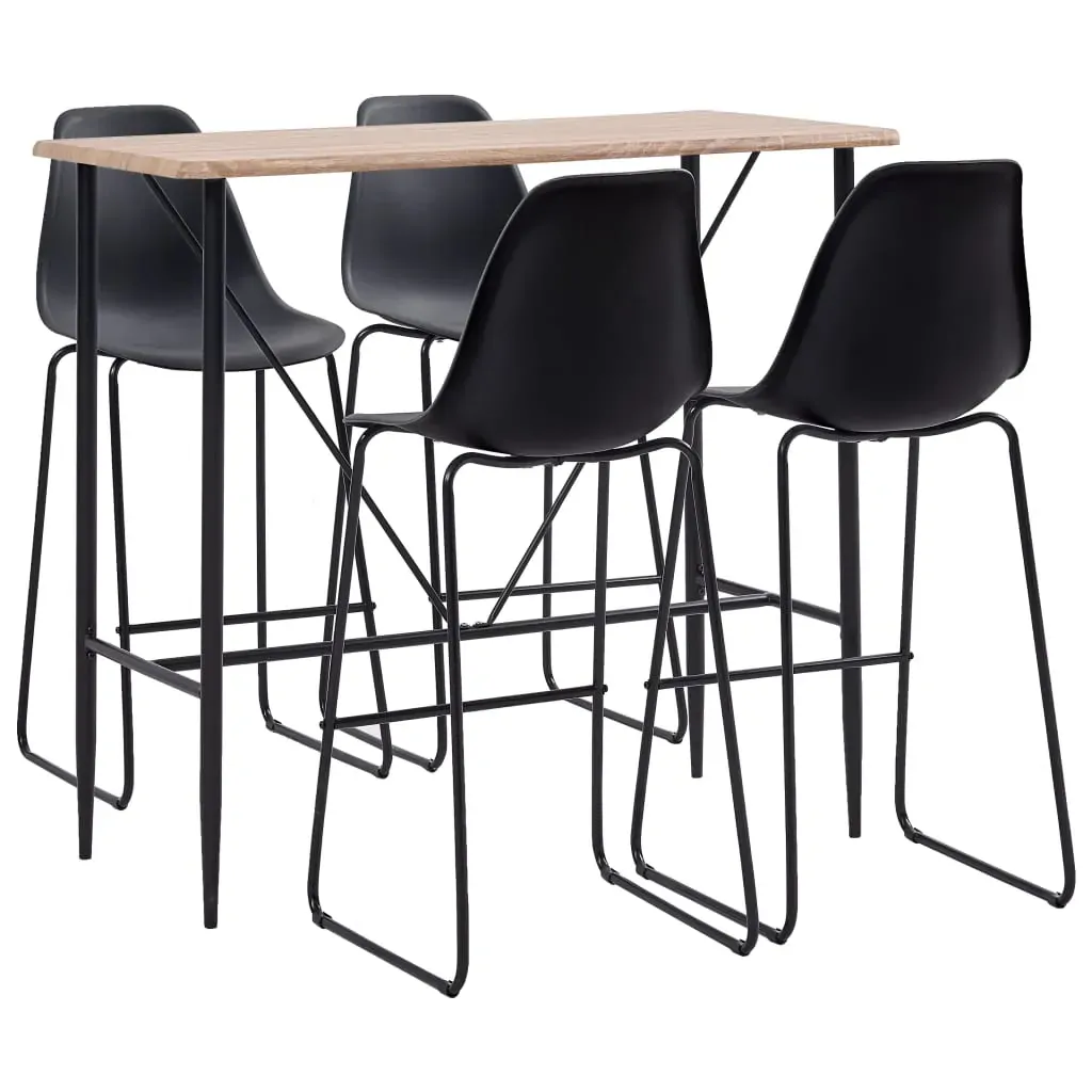5 Piece Bar Set Plastic Black 5 Piece Bar Set Plastic Black