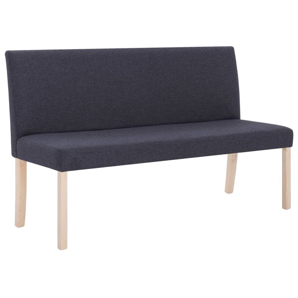 Bench 139.5 cm Dark Grey Polyester Bench 139.5 cm Dark Grey Polyester