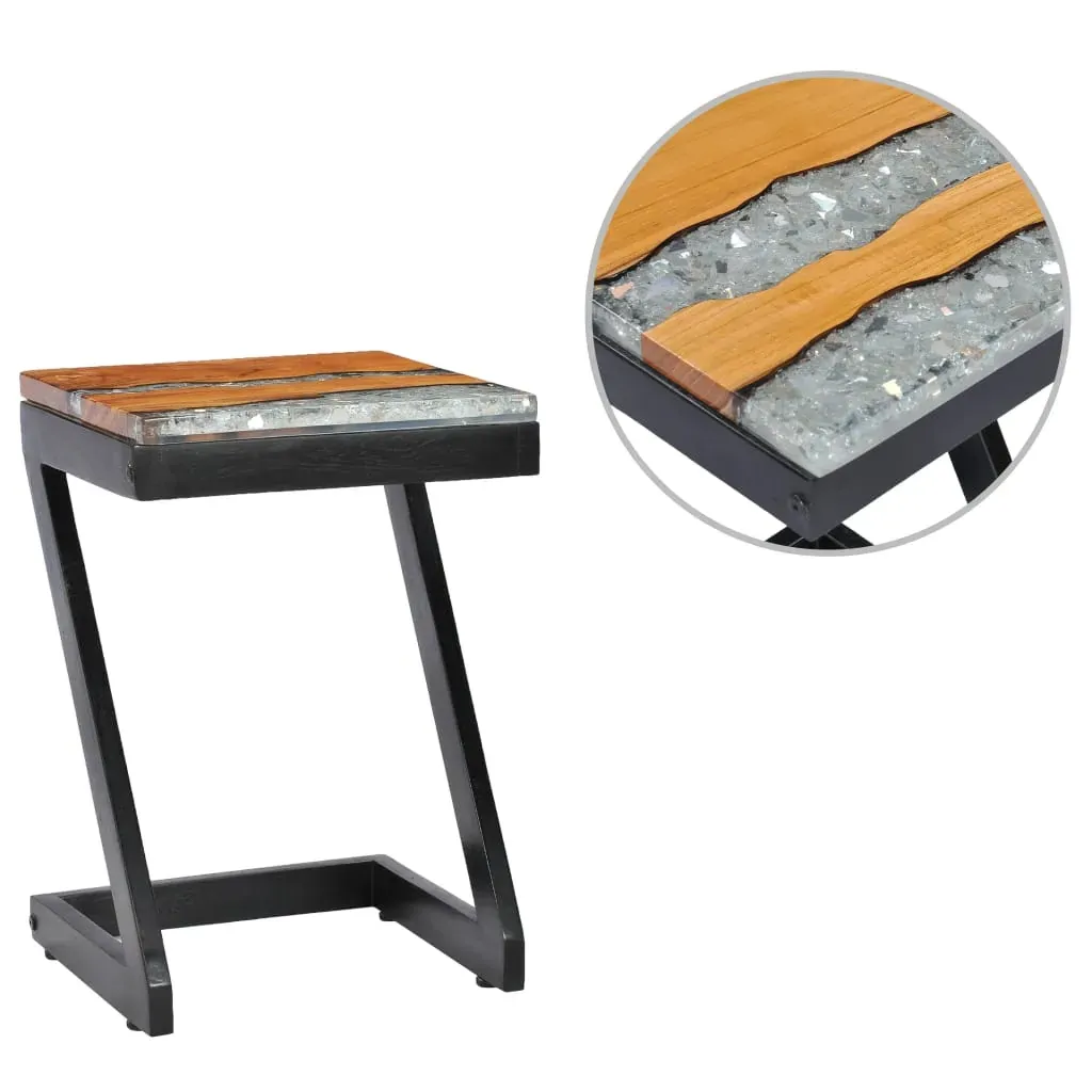 Coffee Table 30x30x50 cm Solid Teak Wood and Polyresin Coffee Table 30x30x50 cm Solid Teak Wood and Polyresin