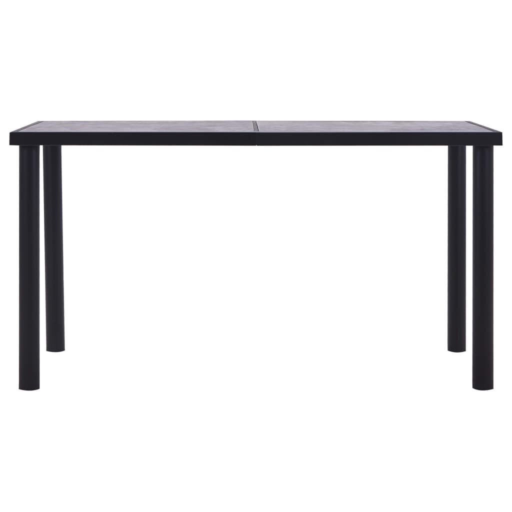 Dining Table Black and Concrete Grey 140x70x75 cm MDF Dining Table Black and Concrete Grey 140x70x75 cm MDF