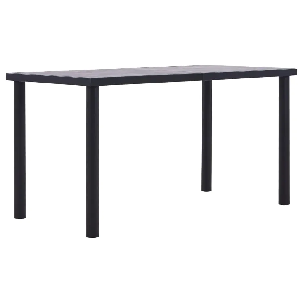 Dining Table Black and Concrete Grey 140x70x75 cm MDF Dining Table Black and Concrete Grey 140x70x75 cm MDF