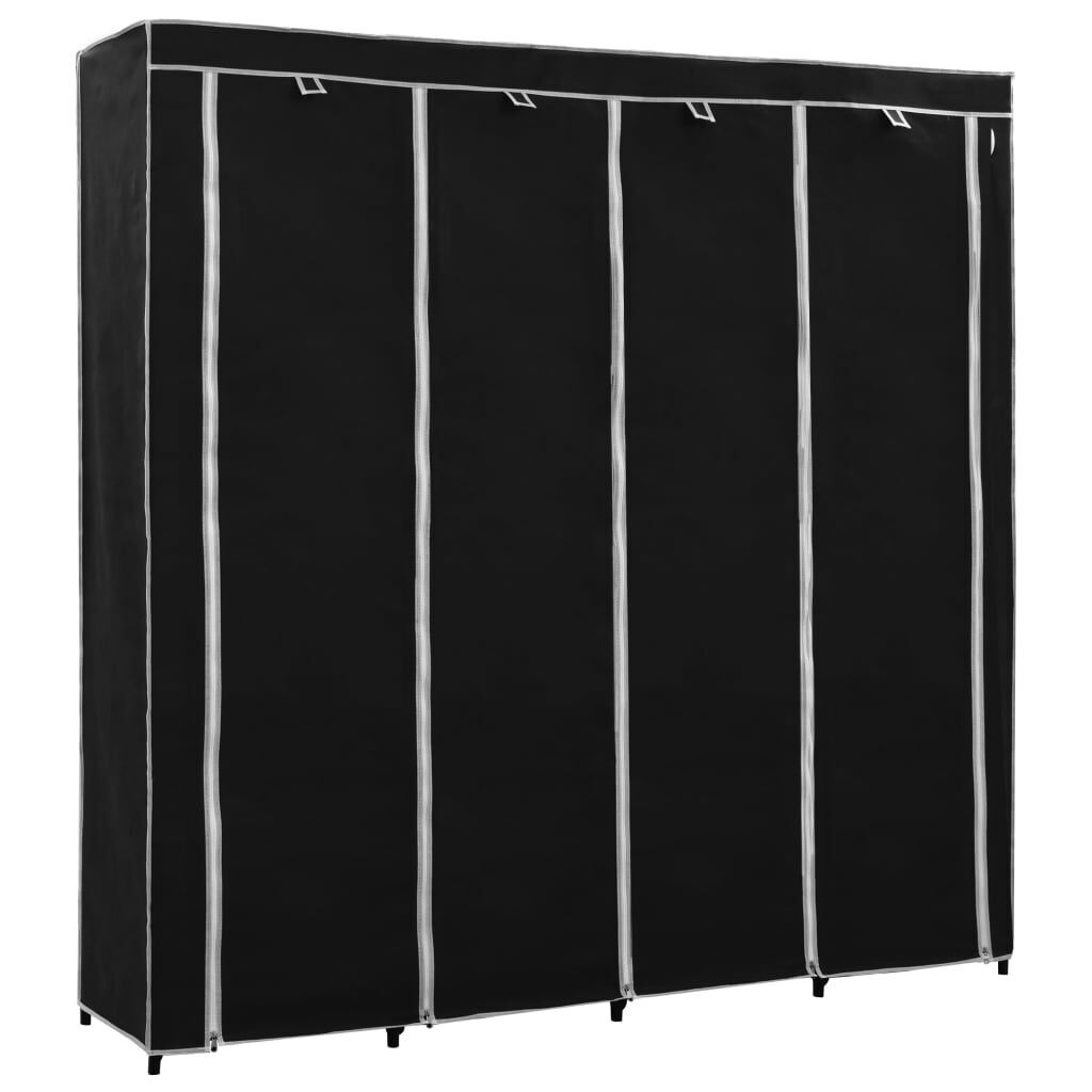 Wardrobe with 4 Compartments Black 175x45x170 cm Wardrobe with 4 Compartments Black 175x45x170 cm