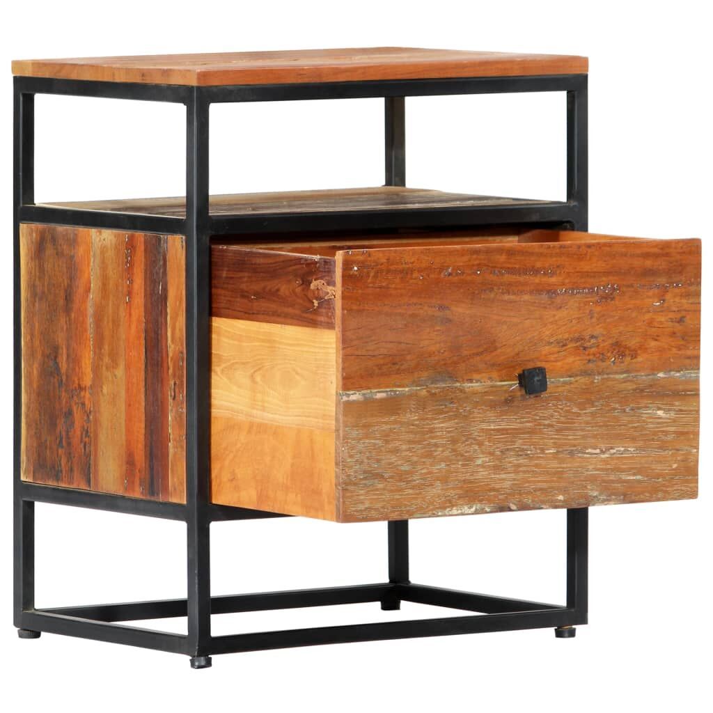 Bedside Cabinet 40x30x50 cm Solid Reclaimed Wood and Steel Bedside Cabinet 40x30x50 cm Solid Reclaimed Wood and Steel