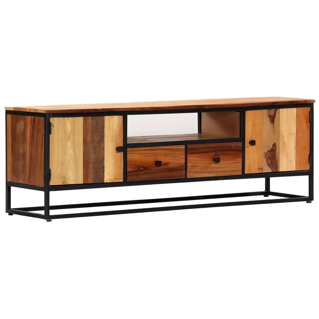 TV Cabinet 120x30x40 cm Solid Reclaimed Wood and Steel TV Cabinet 120x30x40 cm Solid Reclaimed Wood and Steel