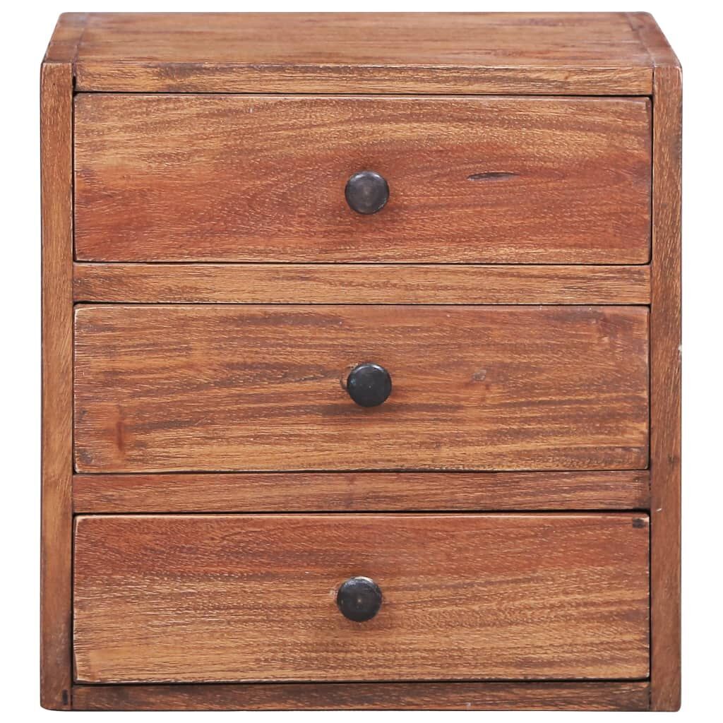 Bedside Cabinet with 3 Drawers 35x25x35 cm Solid Mahogany Wood Bedside Cabinet with 3 Drawers 35x25x35 cm Solid Mahogany Wood