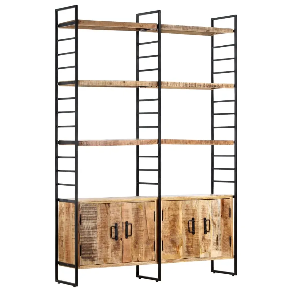 4-Tier Bookcase 124x30x180 cm Rough Mango Wood 4-Tier Bookcase 124x30x180 cm Rough Mango Wood