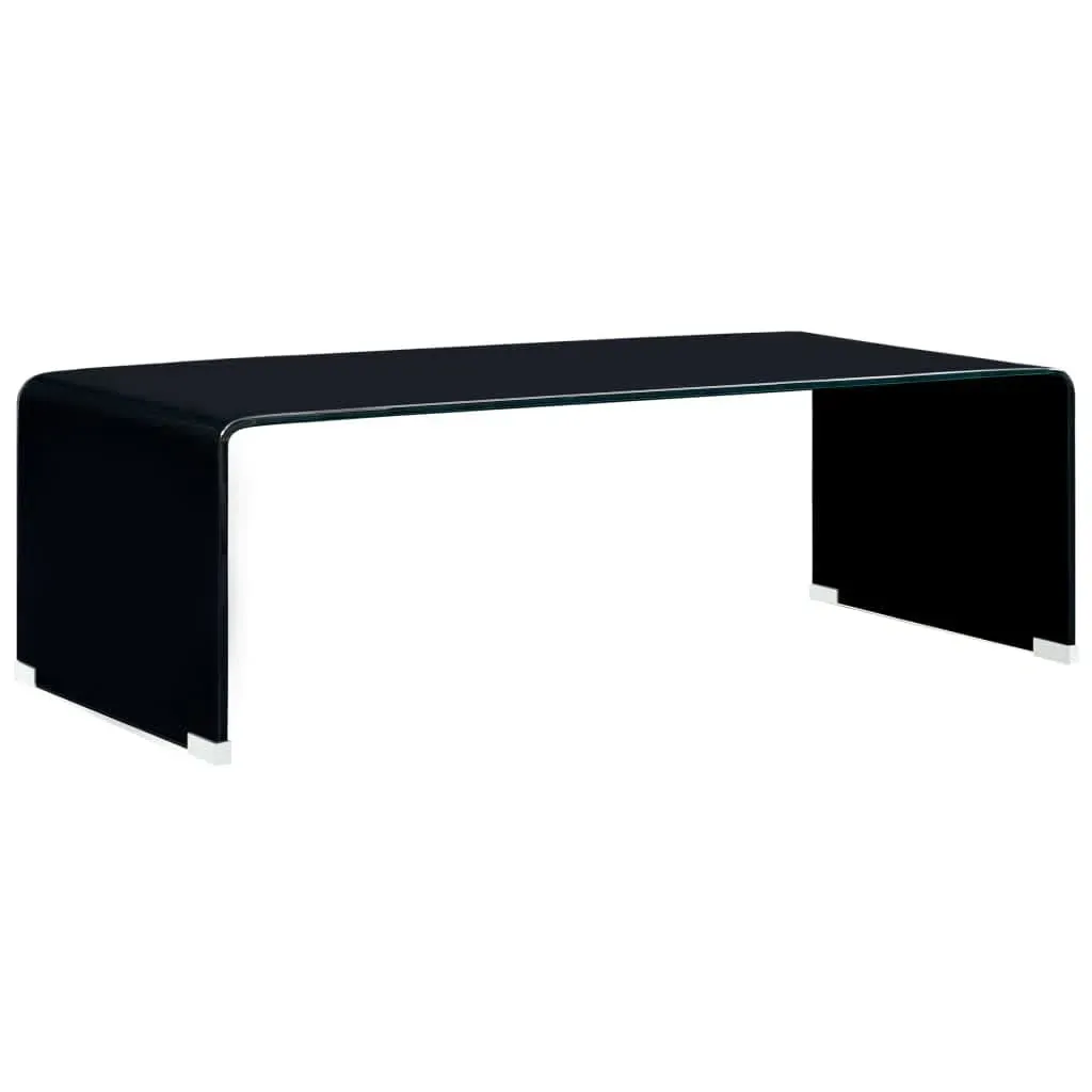 Coffee Table Black 98x45x31 cm Tempered Glass Coffee Table Black 98x45x31 cm Tempered Glass
