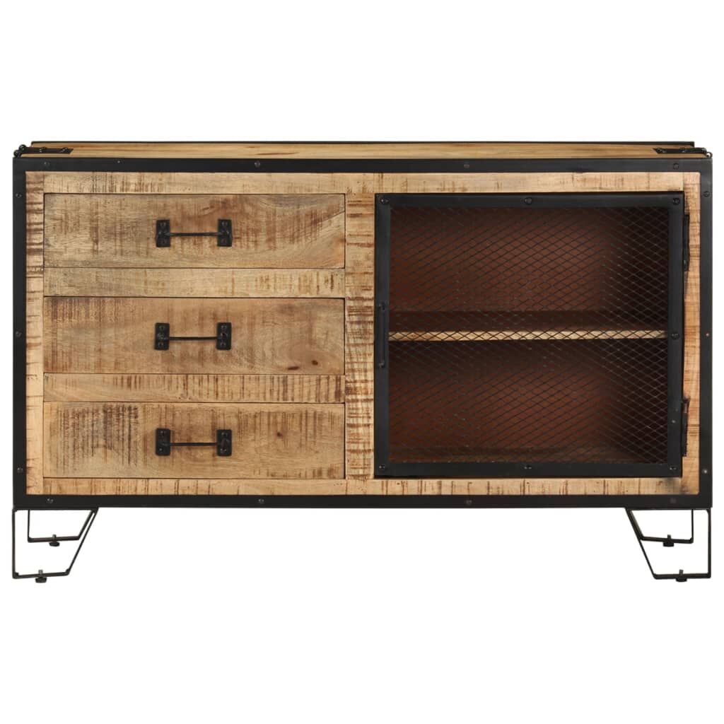 Sideboard 100x31x60 cm Solid Rough Mango Wood Sideboard 100x31x60 cm Solid Rough Mango Wood