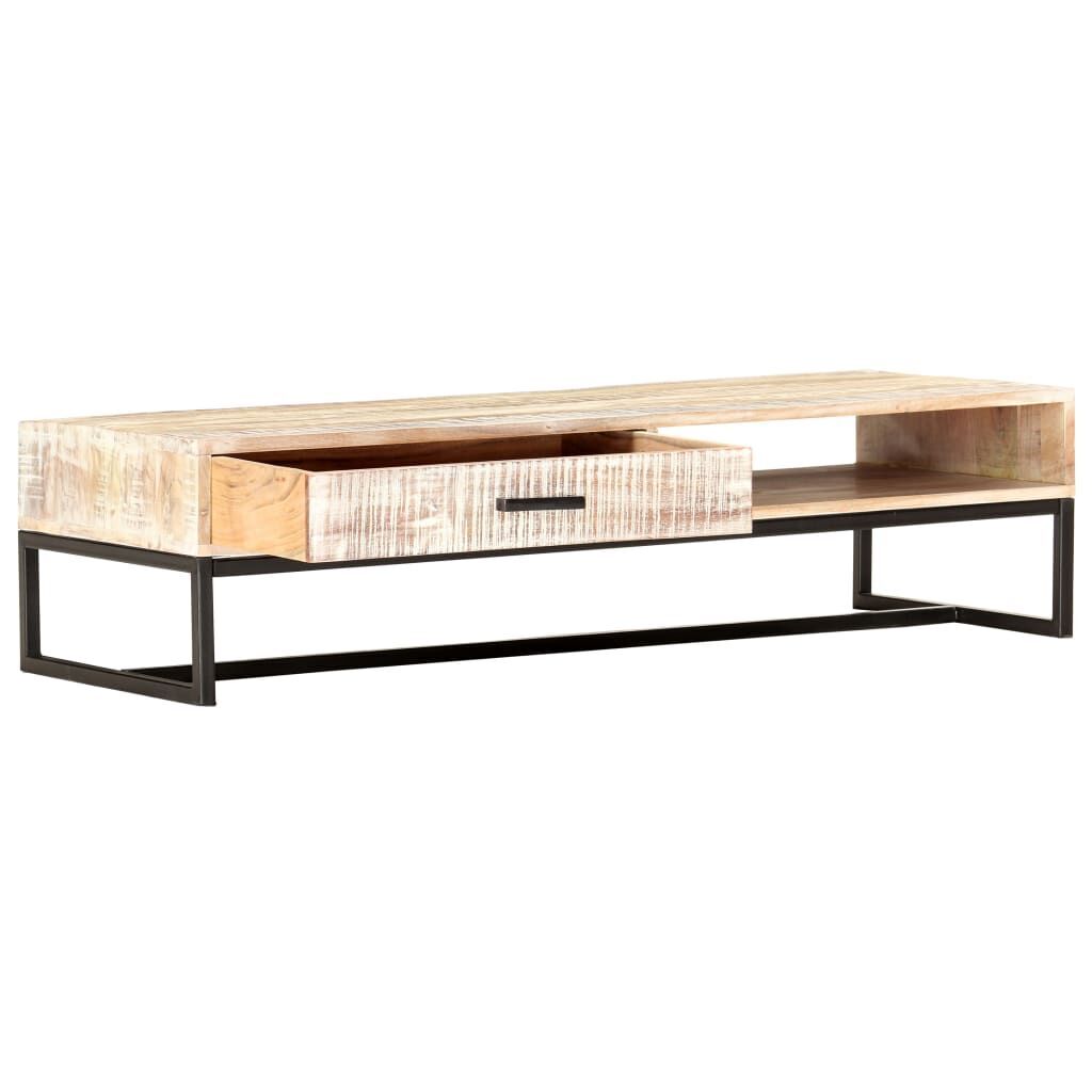 Coffee Table White 117x50x30 cm Solid Acacia Wood Coffee Table White 117x50x30 cm Solid Acacia Wood