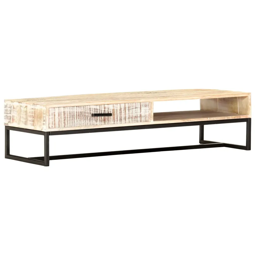 Coffee Table White 117x50x30 cm Solid Acacia Wood Coffee Table White 117x50x30 cm Solid Acacia Wood
