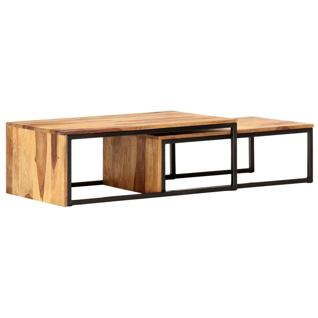 Nesting Tables 2 pcs Solid Acacia Wood Nesting Tables 2 pcs Solid Acacia Wood