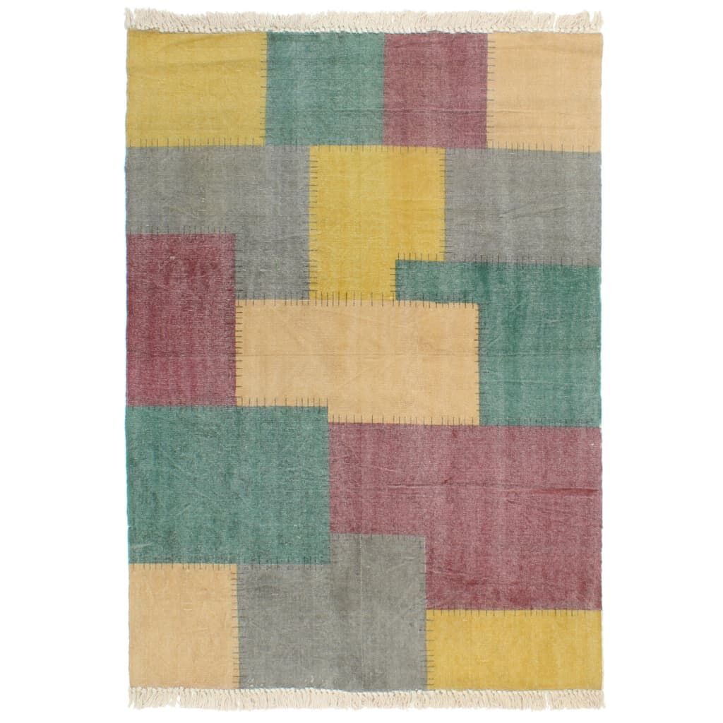 Handwoven Kilim Rug Cotton 120x180 cm Printed Multicolour Handwoven Kilim Rug Cotton 120x180 cm Printed Multicolour