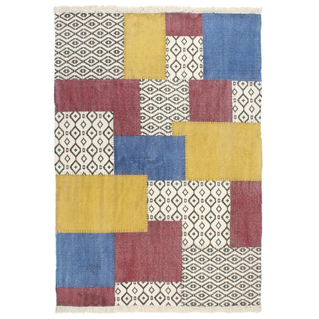 Handwoven Kilim Rug Cotton 120x180 cm Printed Multicolour Handwoven Kilim Rug Cotton 120x180 cm Printed Multicolour