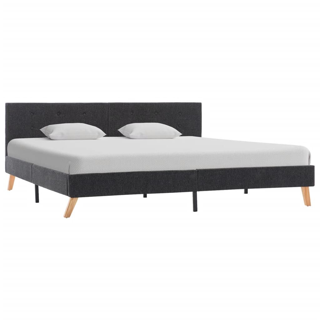 Bed Frame without Mattress Grey Fabric 183x203 cm King Bed Frame without Mattress Grey Fabric 183x203 cm King