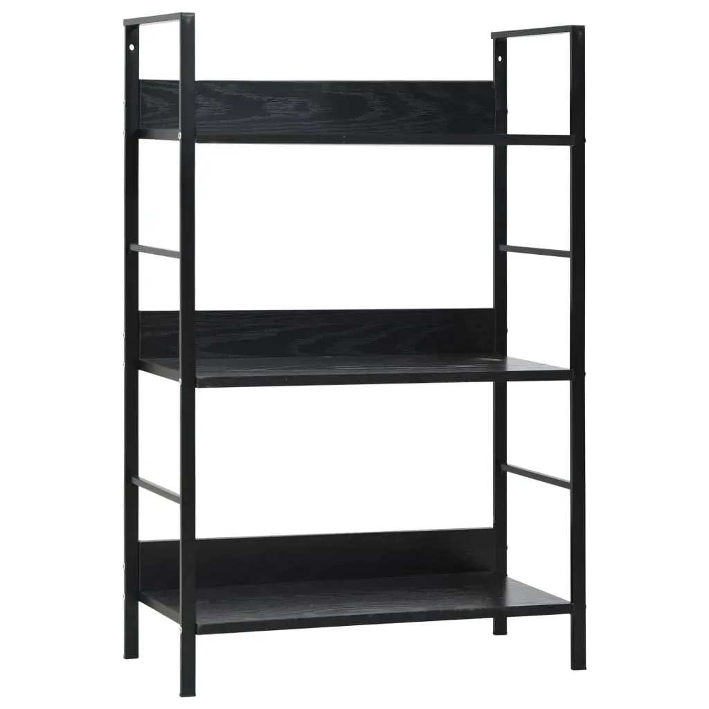 3-Layer Book Shelf Black 60x27.6x90.5 cm Engineered Wood 3-Layer Book Shelf Black 60x27.6x90.5 cm Engineered Wood