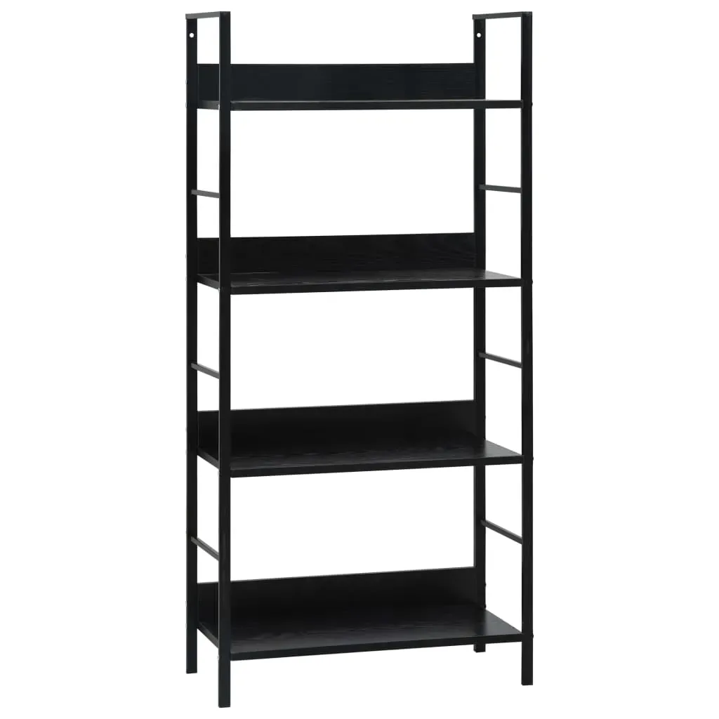 4-Layer Book Shelf Black 60x27.6x124.5 cm Engineered Wood 4-Layer Book Shelf Black 60x27.6x124.5 cm Engineered Wood
