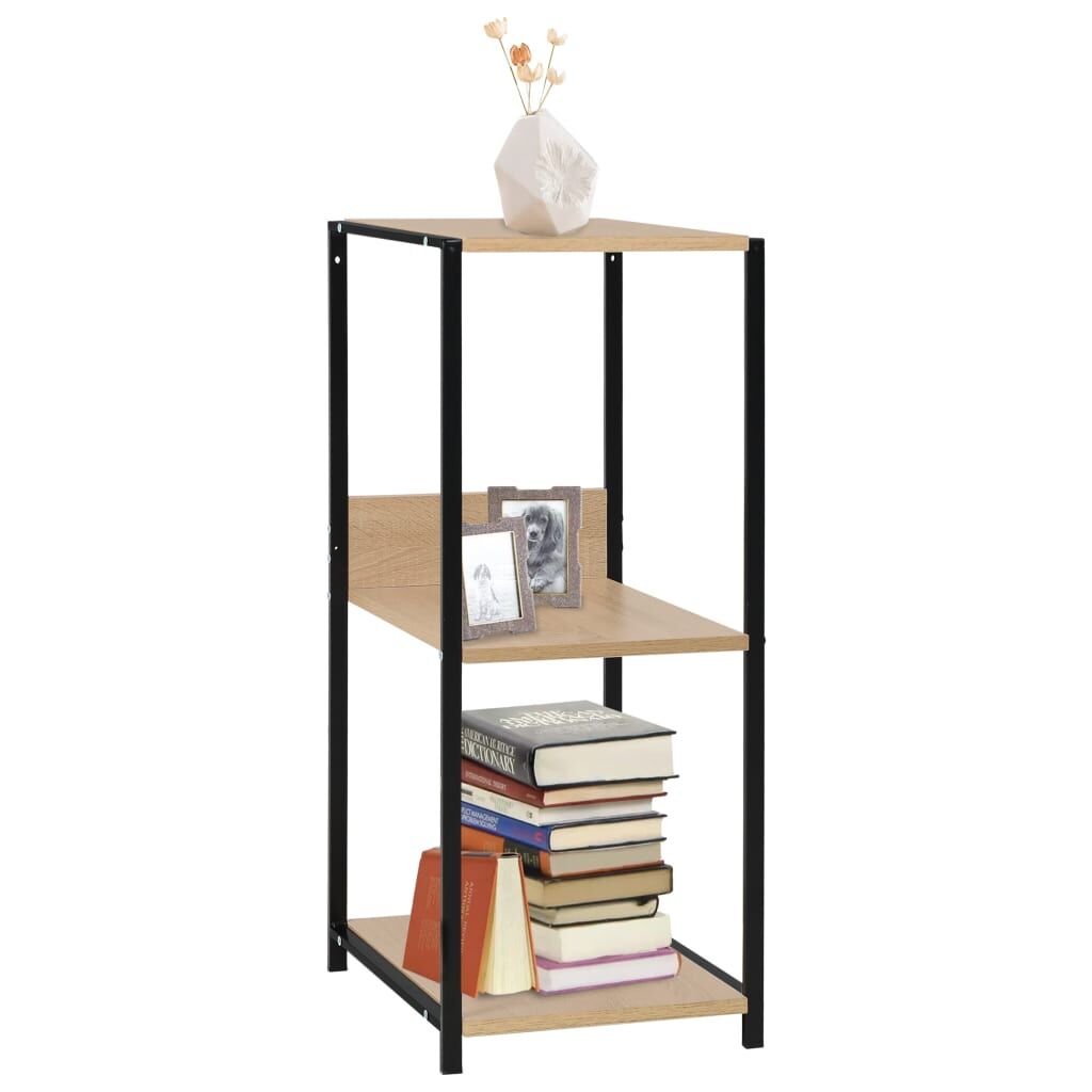 Small Straight Book Shelf Black and Oak 33.5x39.6x79.7 cm Engineered Wood Small Straight Book Shelf Black and Oak 33.5x39.6x79.7 cm Engineered Wood