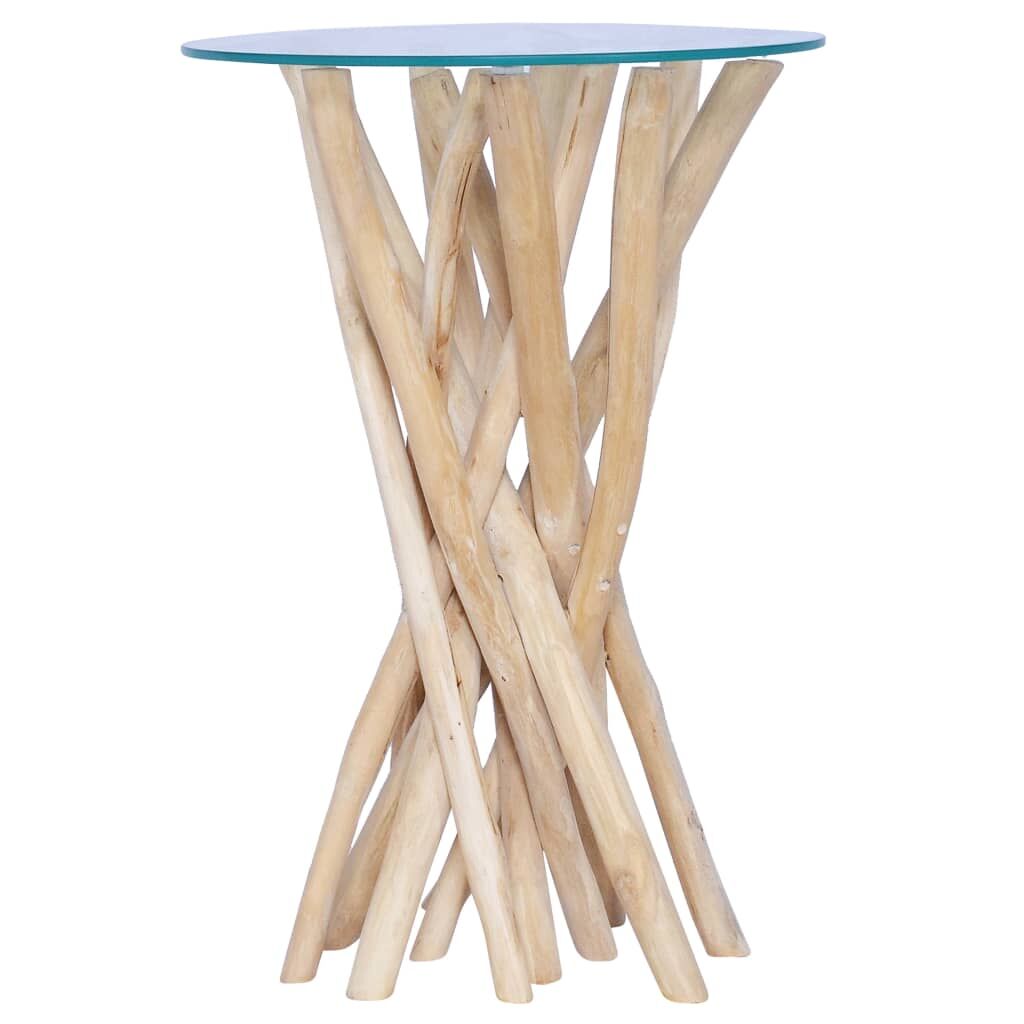 Coffee Table with Glass Top 35x35x50 cm Solid Teak Wood Coffee Table with Glass Top 35x35x50 cm Solid Teak Wood