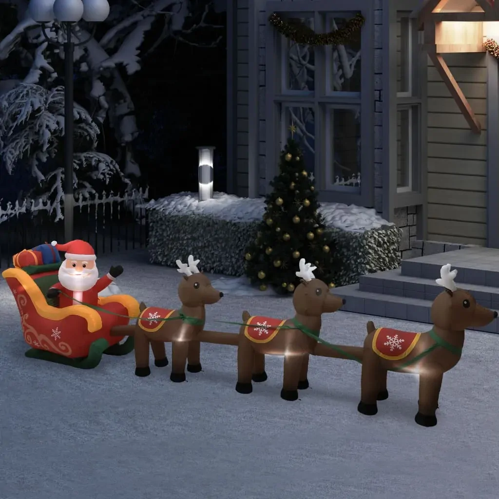Christmas Inflatable Santa and Reindeer Decoration LED 490 cm Christmas Inflatable Santa and Reindeer Decoration LED 490 cm
