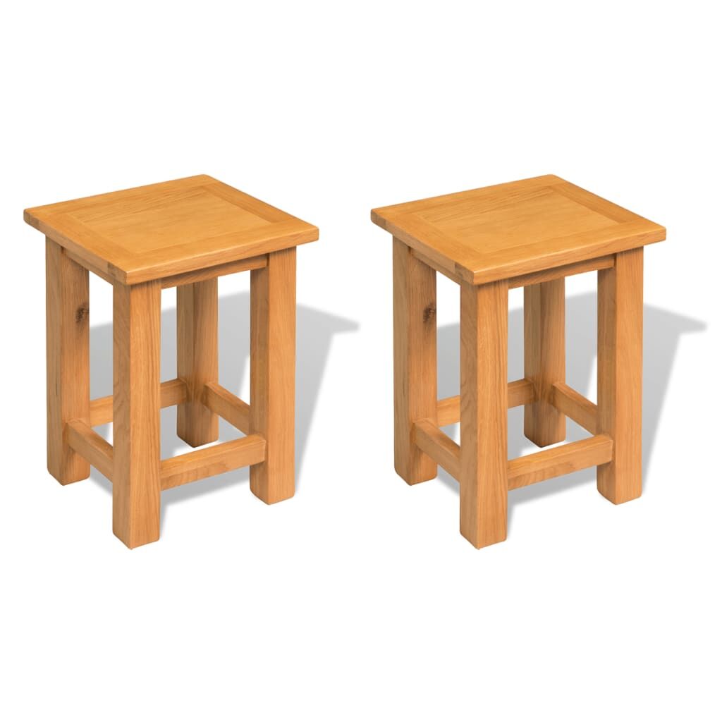 End Tables 2 pcs 27x24x37 cm Solid Oak Wood End Tables 2 pcs 27x24x37 cm Solid Oak Wood