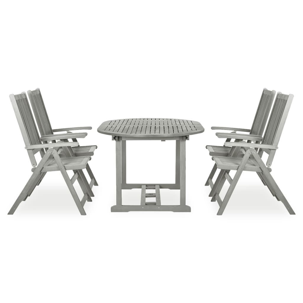 5 Piece Garden Dining Set Solid Wood Acacia Grey 5 Piece Garden Dining Set Solid Wood Acacia Grey