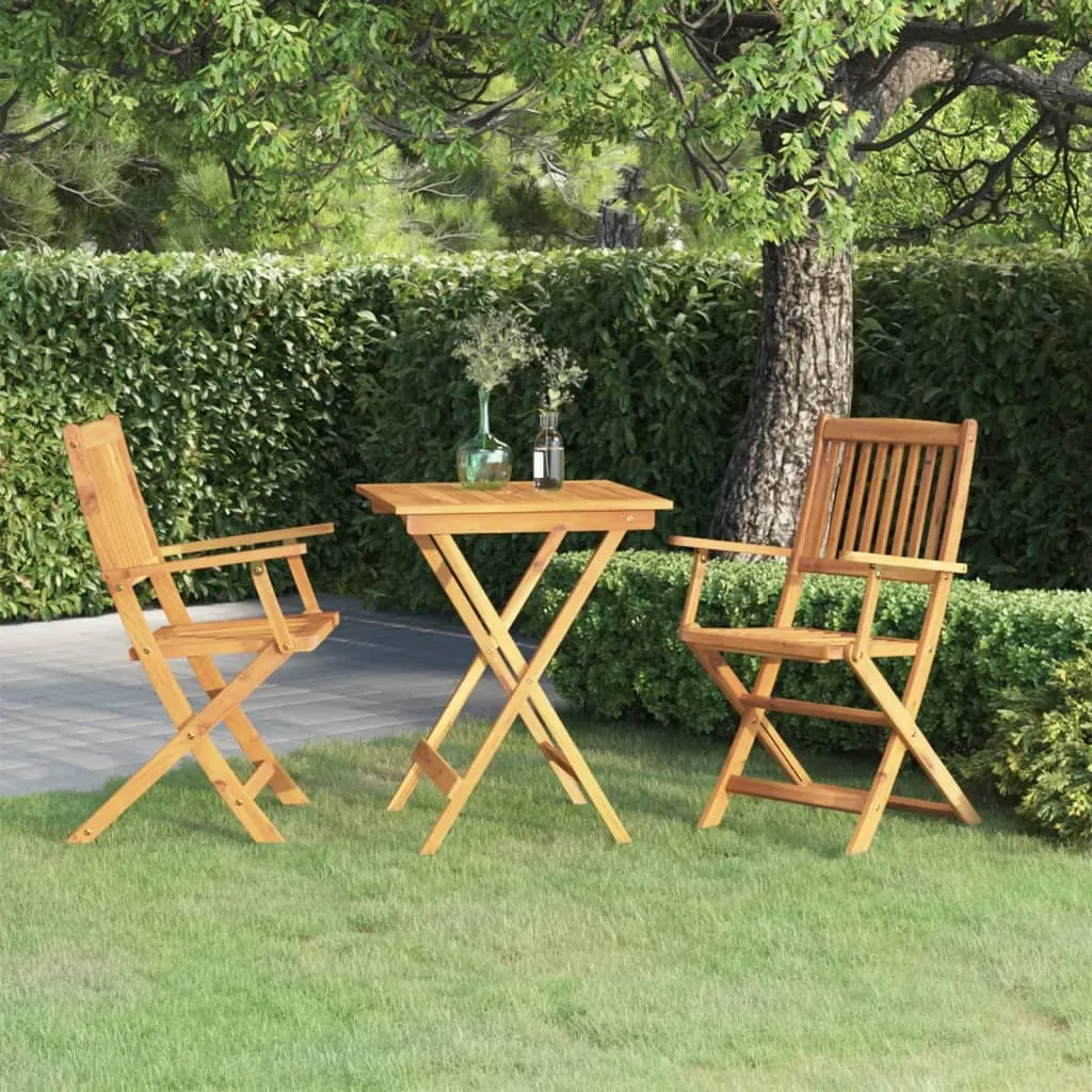 3 Piece Folding Garden Dining Set Solid Acacia Wood 3 Piece Folding Garden Dining Set Solid Acacia Wood