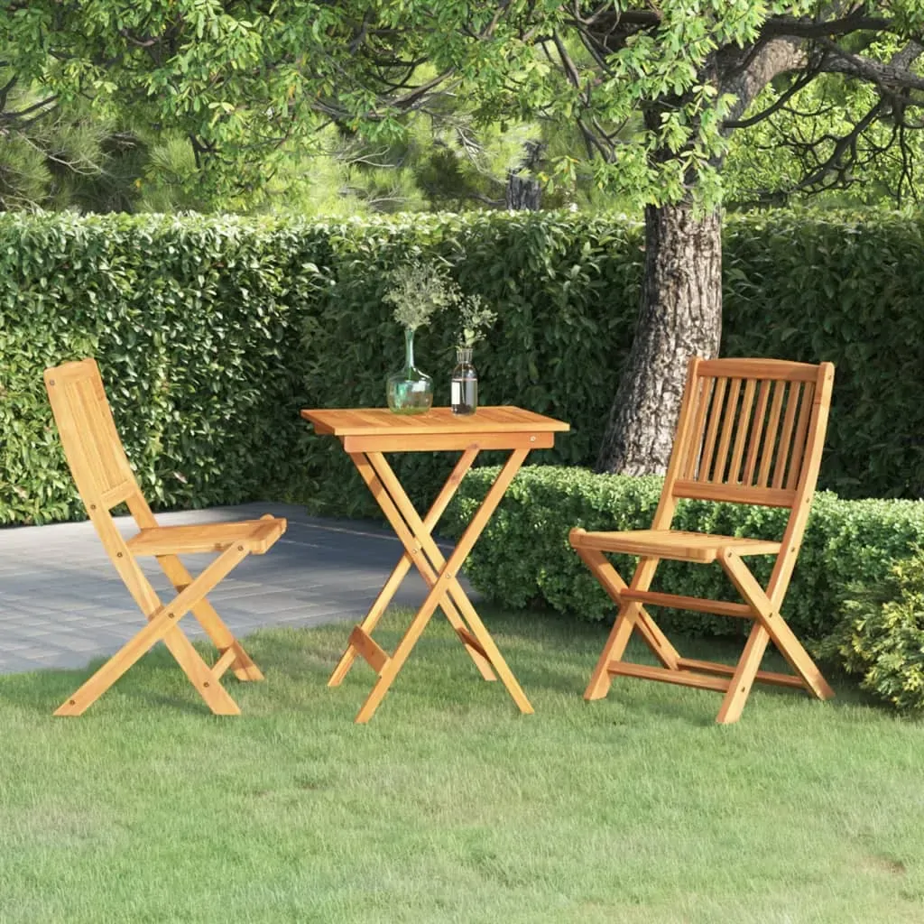 3 Piece Folding Garden Dining Set Solid Acacia Wood 3 Piece Folding Garden Dining Set Solid Acacia Wood