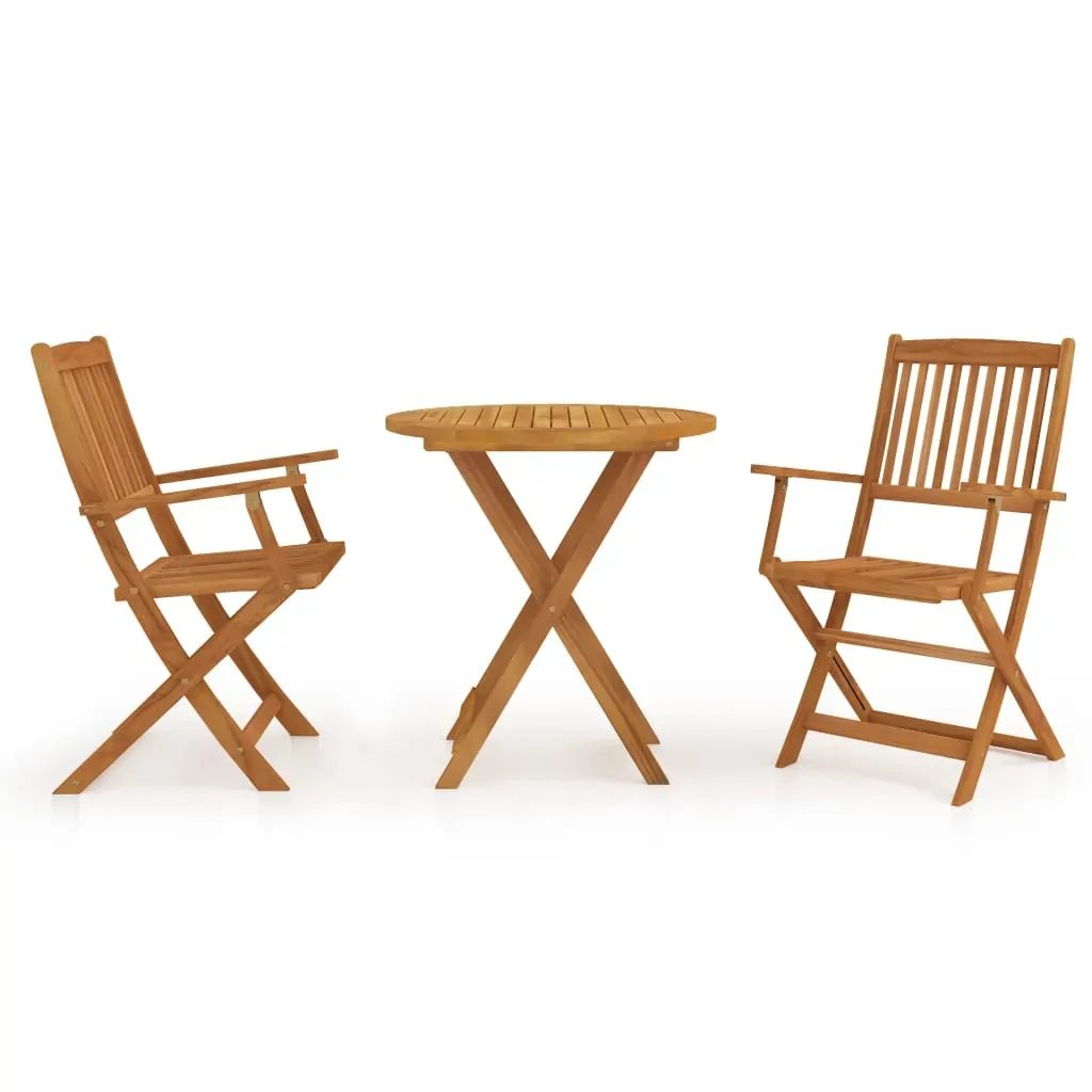 3 Piece Folding Garden Dining Set Solid Acacia Wood 3 Piece Folding Garden Dining Set Solid Acacia Wood