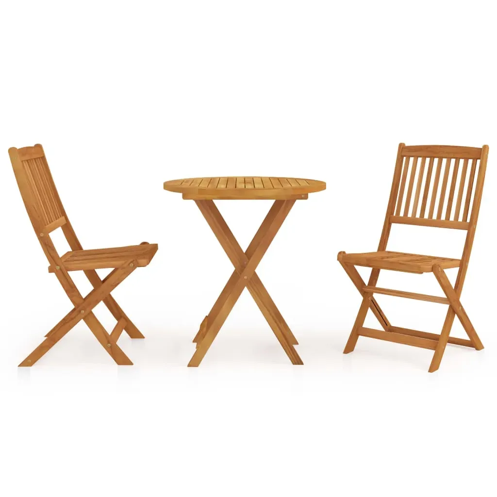 3 Piece Folding Garden Dining Set Solid Acacia Wood 3 Piece Folding Garden Dining Set Solid Acacia Wood