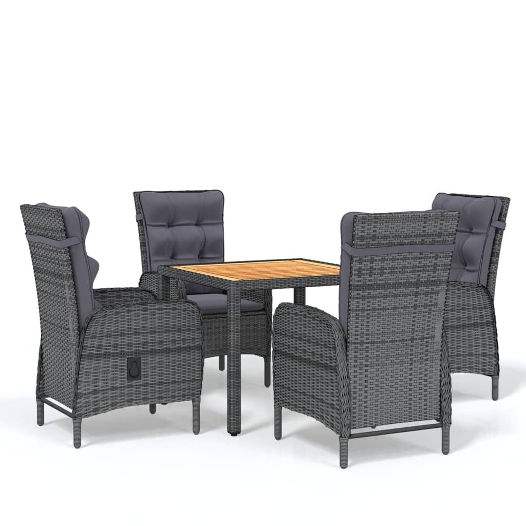 5 Piece Garden Dining Set Poly Rattan Grey 5 Piece Garden Dining Set Poly Rattan Grey