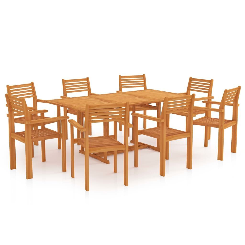 9 Piece Garden Dining Set Solid Teak Wood 9 Piece Garden Dining Set Solid Teak Wood