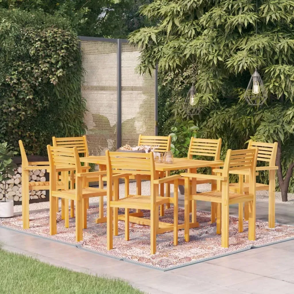 9 Piece Garden Dining Set Solid Teak Wood 9 Piece Garden Dining Set Solid Teak Wood