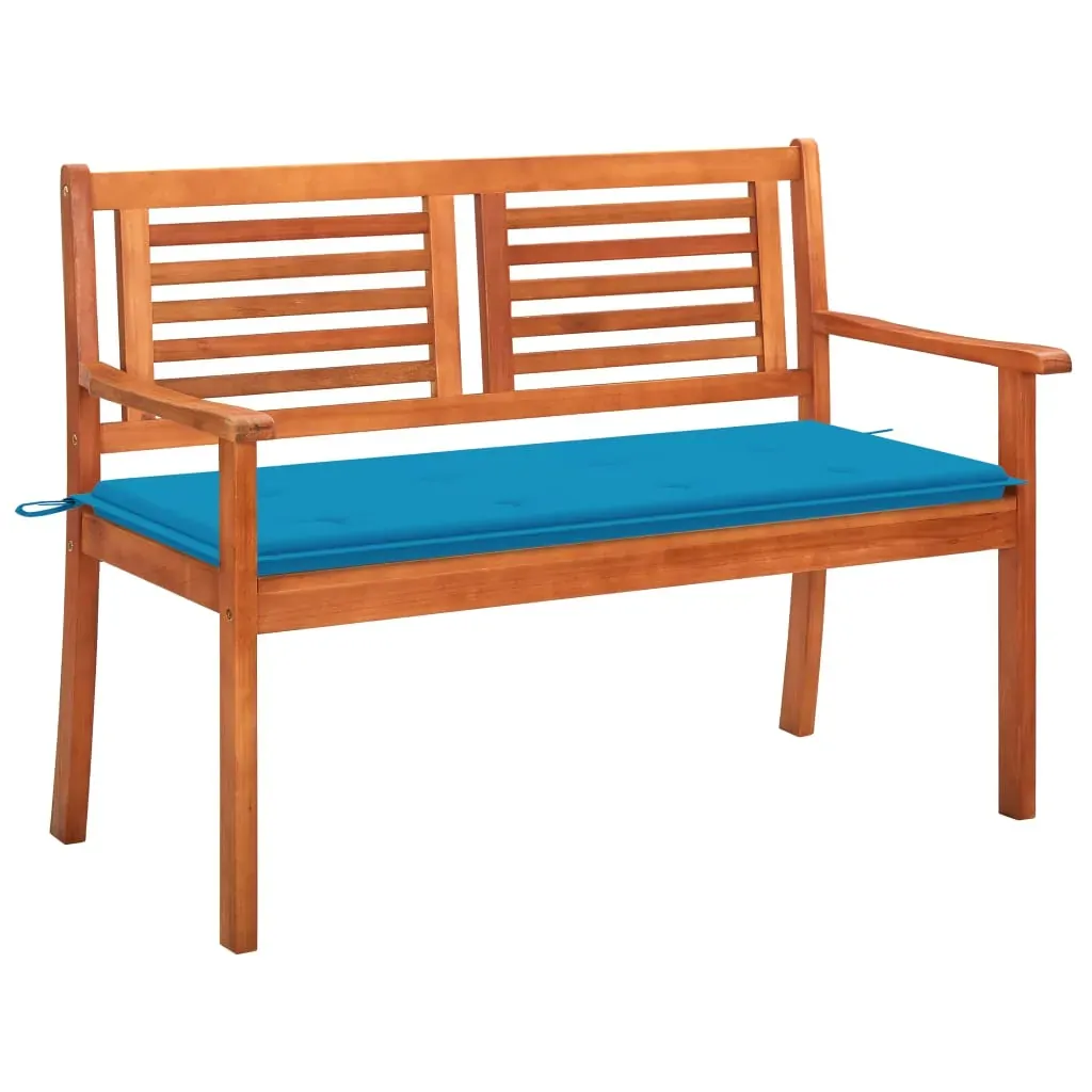 2-Seater Garden Bench with Cushion 120 cm Solid Eucalyptus Wood 2-Seater Garden Bench with Cushion 120 cm Solid Eucalyptus Wood