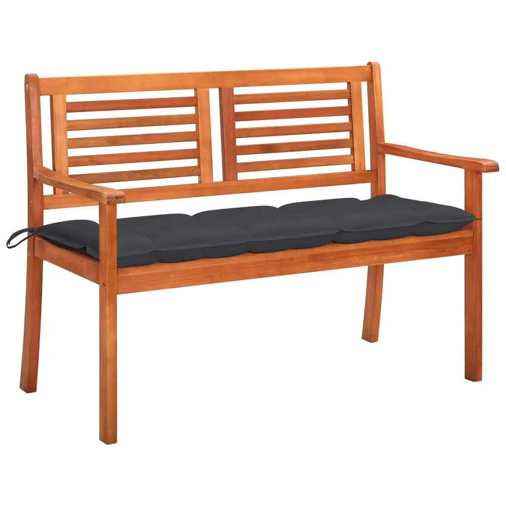 2-Seater Garden Bench with Cushion 120 cm Solid Eucalyptus Wood 2-Seater Garden Bench with Cushion 120 cm Solid Eucalyptus Wood