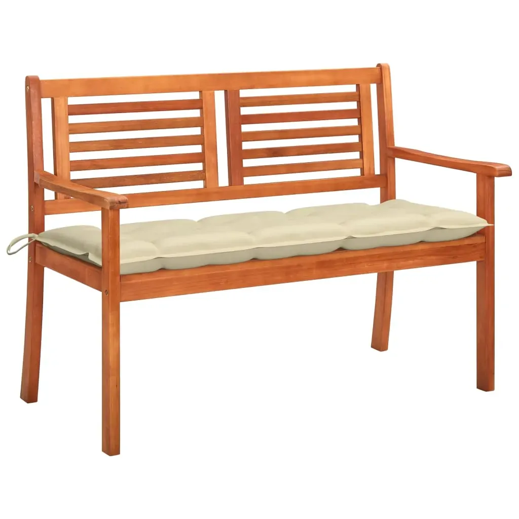2-Seater Garden Bench with Cushion 120 cm Solid Eucalyptus Wood 2-Seater Garden Bench with Cushion 120 cm Solid Eucalyptus Wood