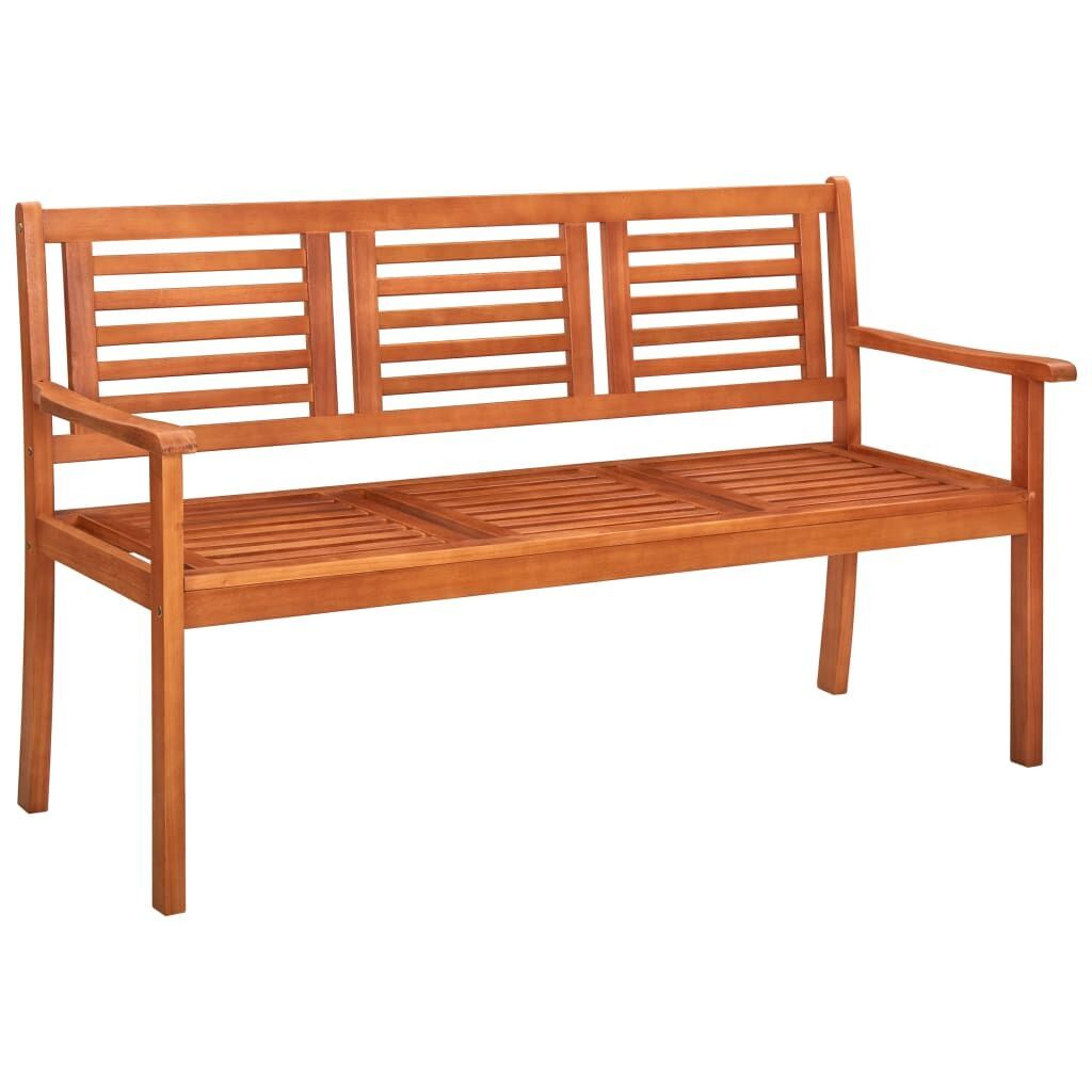 3-Seater Garden Bench with Cushion 150 cm Solid Eucalyptus Wood 3-Seater Garden Bench with Cushion 150 cm Solid Eucalyptus Wood