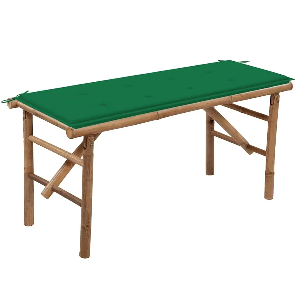 Folding Garden Bench with Cushion 118 cm Bamboo Folding Garden Bench with Cushion 118 cm Bamboo