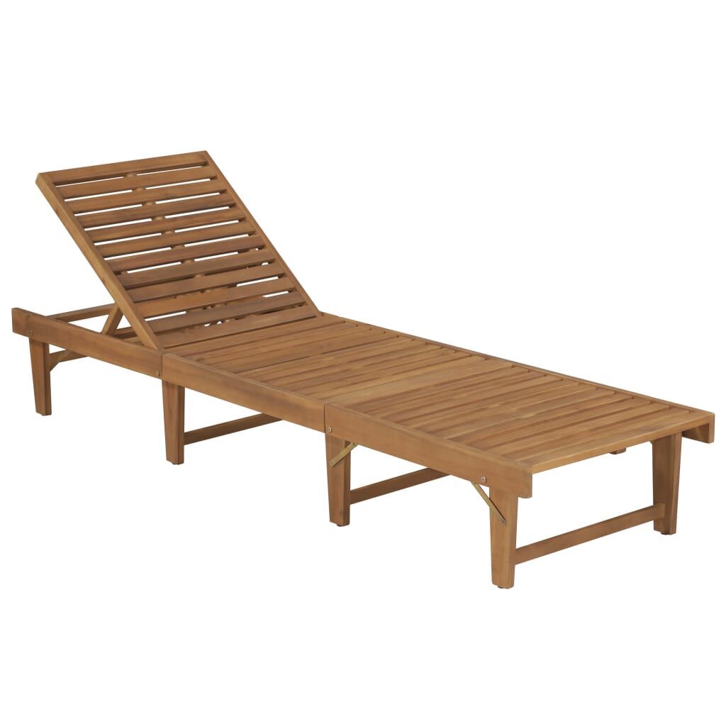 Folding Sun Lounger with Cushion Solid Acacia Wood Folding Sun Lounger with Cushion Solid Acacia Wood